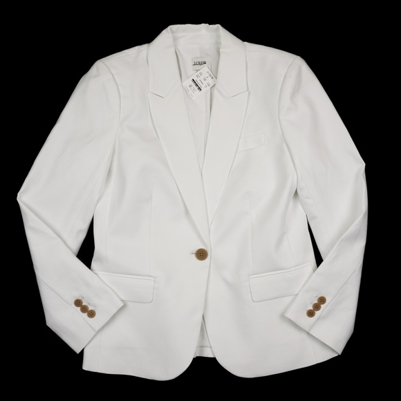 New JCREW Cotton Work Blazer in White - Picture 3 of 5